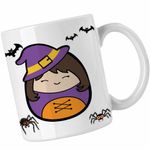Casa si Gradina - Bucatarie si vesela - Cani si pahare - Cani si cesti - Cana Squishmallows Vrajitoare Halloween Paianjen CoolTrend, alba, 330ml - Infinity.ro