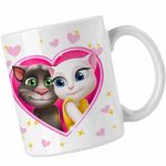 Casa si Gradina - Bucatarie si vesela - Cani si pahare - Cani si cesti - Cana My Talking Tom Angela Love Valentines Day CoolTrend, alba, 330ml - Infinity.ro