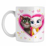 Casa si Gradina - Bucatarie si vesela - Cani si pahare - Cani si cesti - Cana My Talking Tom Angela Love Valentines Day CoolTrend, alba, 330ml - Infinity.ro
