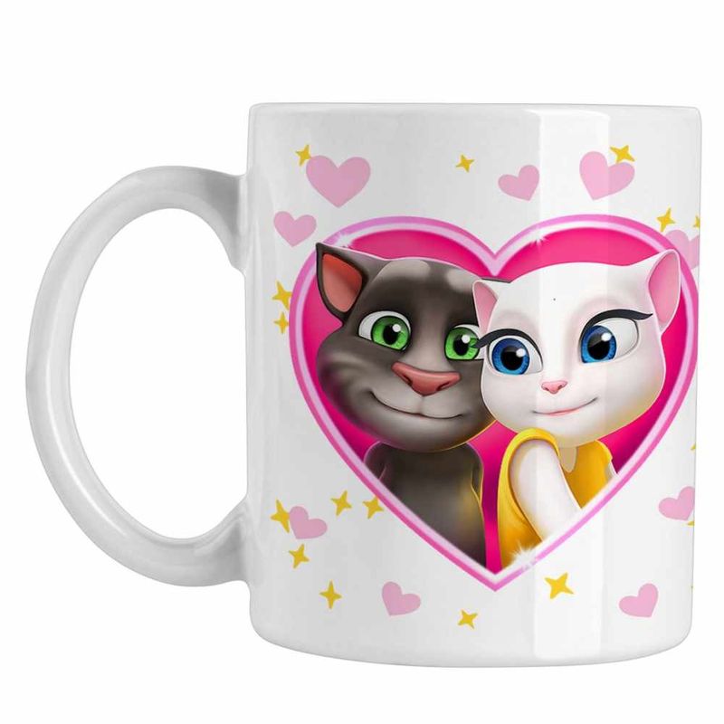 Casa si Gradina - Bucatarie si vesela - Cani si pahare - Cani si cesti - Cana My Talking Tom Angela Love Valentines Day CoolTrend, alba, 330ml - Infinity.ro