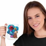 Casa si Gradina - Bucatarie si vesela - Cani si pahare - Cani si cesti - Cana Curiosul George Ariel Stitch Maimuta Desene CoolTrend, alba, 330ml - Infinity.ro