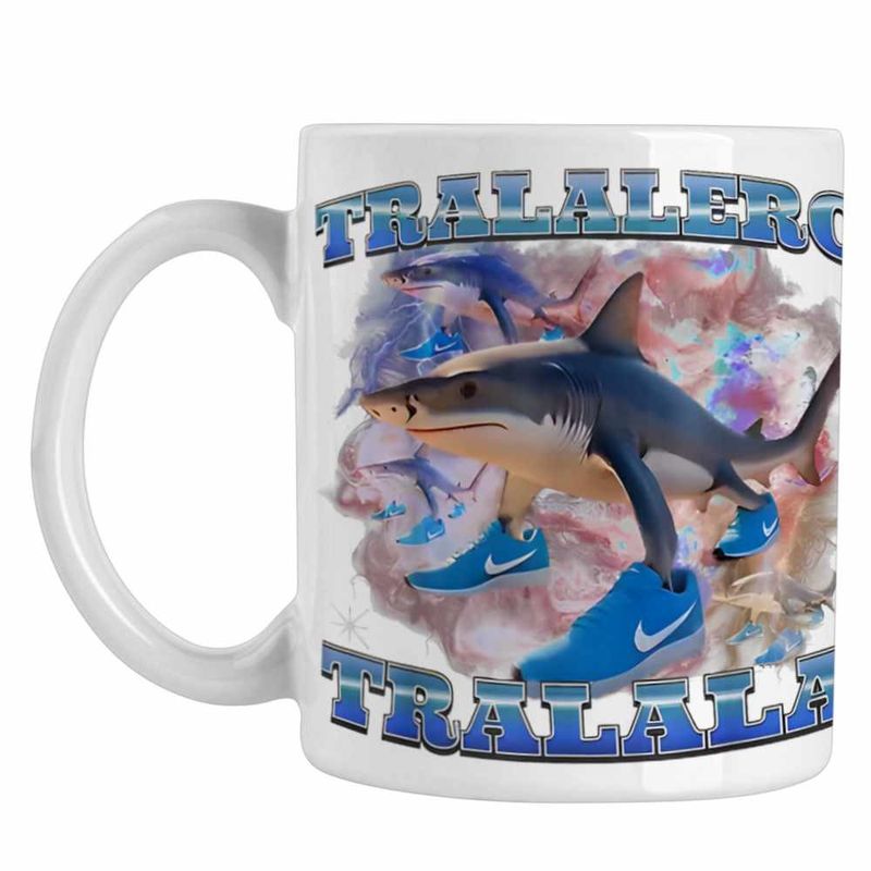 Casa si Gradina - Bucatarie si vesela - Cani si pahare - Cani si cesti - Cana Italian Meme Tralalero Brainrot CoolTrend, alba, 330ml - Infinity.ro