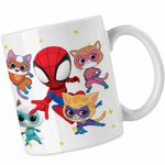 Casa si Gradina - Bucatarie si vesela - Cani si pahare - Cani si cesti - Cana Super Pisicute Paienjenel CoolTrend, alba, 330ml - Infinity.ro