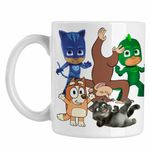Casa si Gradina - Bucatarie si vesela - Cani si pahare - Cani si cesti - Cana Curiosul George Eroi Pijama Bingo Tom CoolTrend, alba, 330ml - Infinity.ro