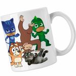 Casa si Gradina - Bucatarie si vesela - Cani si pahare - Cani si cesti - Cana Curiosul George Eroi Pijama Bingo Tom CoolTrend, alba, 330ml - Infinity.ro