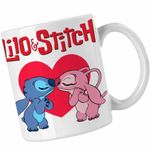 Casa si Gradina - Bucatarie si vesela - Cani si pahare - Cani si cesti - Cana Stich Angel Love Stitch Valentines Day Dragobete CoolTrend, alba, 330ml - Infinity.ro