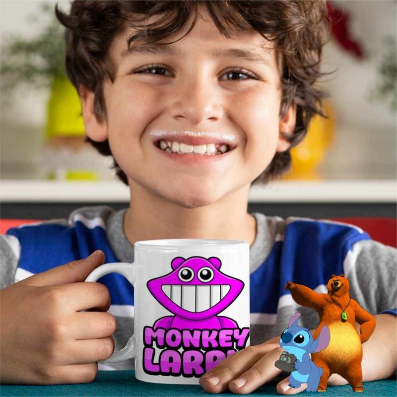 Casa si Gradina - Bucatarie si vesela - Cani si pahare - Cani si cesti - Cana Banban Monkey Larry Garden  CoolTrend, alba, 330ml - Infinity.ro