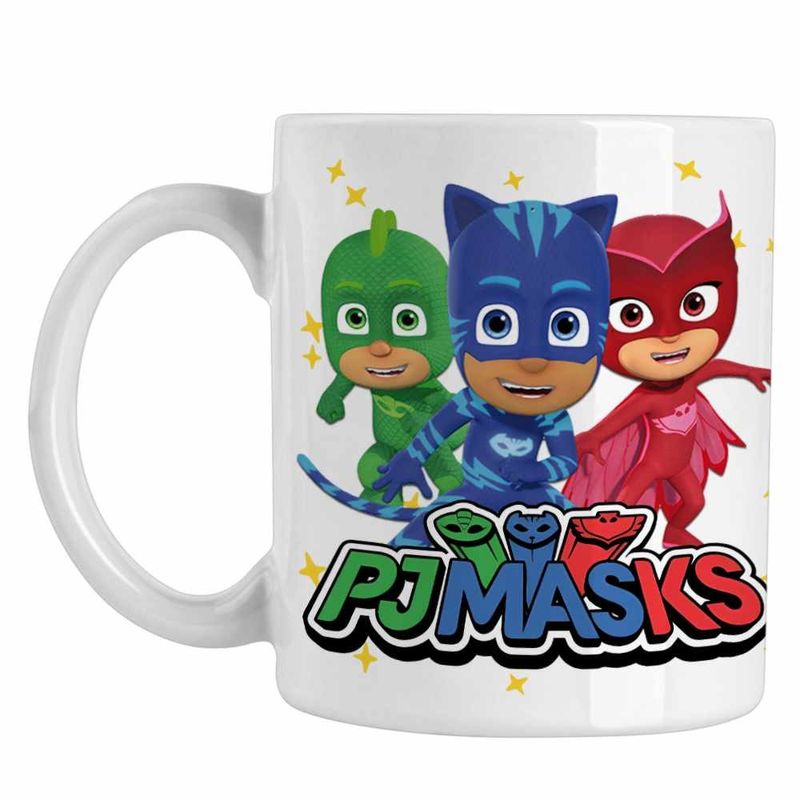 Casa si Gradina - Bucatarie si vesela - Cani si pahare - Cani si cesti - Cana Pj Masks Eroi Pijamale Crew CoolTrend, alba, 330ml - Infinity.ro