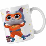 Casa si Gradina - Bucatarie si vesela - Cani si pahare - Cani si cesti - Cana Super Pisicute Ghem Buddy SuperKitties CoolTrend, alba, 330ml - Infinity.ro