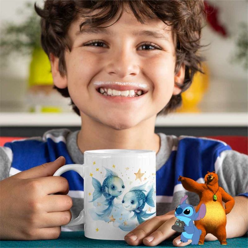 Casa si Gradina - Bucatarie si vesela - Cani si pahare - Cani si cesti - Cana Pesti Baby Zodiac Horoscop Pisces Astrologie CoolTrend, alba, 330ml - Infinity.ro