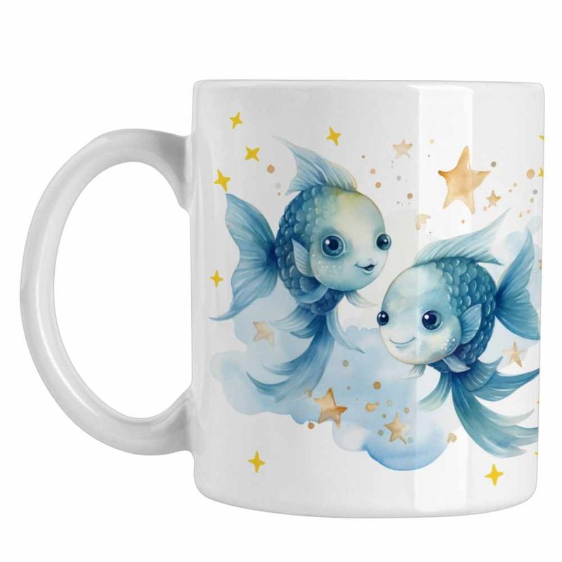 Casa si Gradina - Bucatarie si vesela - Cani si pahare - Cani si cesti - Cana Pesti Baby Zodiac Horoscop Pisces Astrologie CoolTrend, alba, 330ml - Infinity.ro