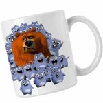 Casa si Gradina - Bucatarie si vesela - Cani si pahare - Cani si cesti - Cana Ursul Grizzy cu lemingi CoolTrend, alba, 330ml - Infinity.ro