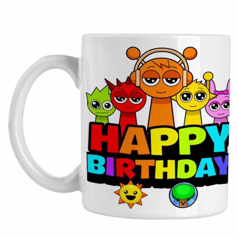 Casa si Gradina - Bucatarie si vesela - Cani si pahare - Cani si cesti - Cana Sprunki Happy Birthday Gamer CoolTrend, alba, 330ml - Infinity.ro