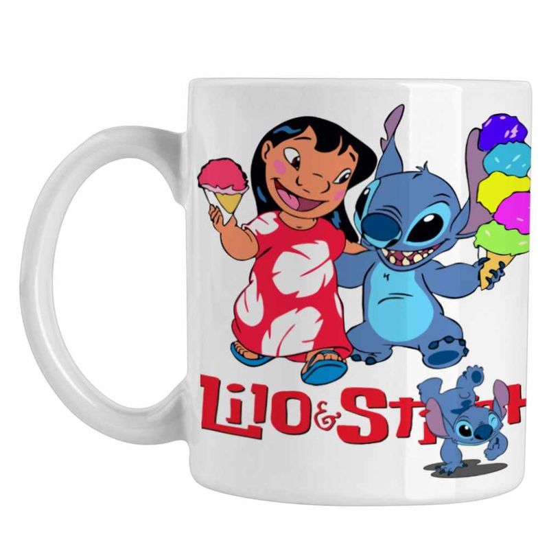 Casa si Gradina - Bucatarie si vesela - Cani si pahare - Cani si cesti - Cana Lilo and Stitch Ice Cream CoolTrend, alba, 330ml - Infinity.ro