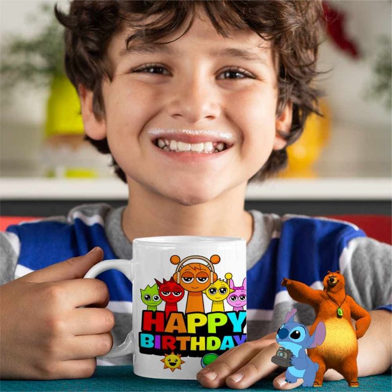 Casa si Gradina - Bucatarie si vesela - Cani si pahare - Cani si cesti - Cana Sprunki Happy Birthday Gamer CoolTrend, alba, 330ml - Infinity.ro