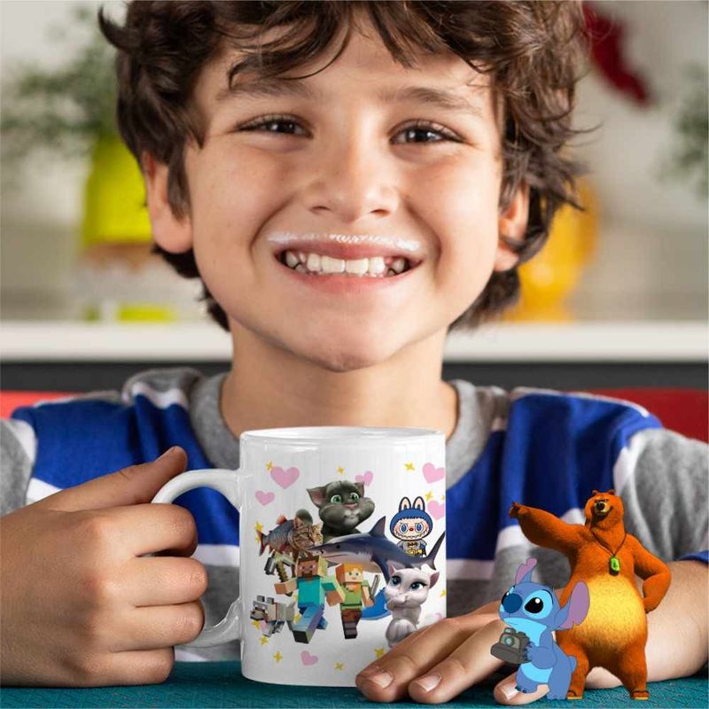 Casa si Gradina - Bucatarie si vesela - Cani si pahare - Cani si cesti - Cana Talking Tom Tralalero Minecraft Labubu Batman CoolTrend, alba, 330ml - Infinity.ro