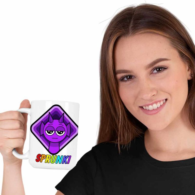 Casa si Gradina - Bucatarie si vesela - Cani si pahare - Cani si cesti - Cana Sprunki Durple Square Music Game CoolTrend, alba, 330ml - Infinity.ro