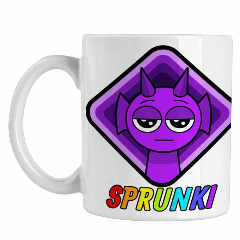 Casa si Gradina - Bucatarie si vesela - Cani si pahare - Cani si cesti - Cana Sprunki Durple Square Music Game CoolTrend, alba, 330ml - Infinity.ro