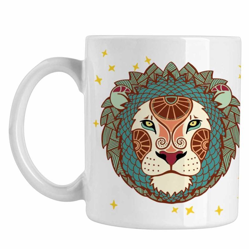 Casa si Gradina - Bucatarie si vesela - Cani si pahare - Cani si cesti - Cana Leu Zodiac Horoscop Leo Mandala Astrologie CoolTrend, alba, 330ml - Infinity.ro