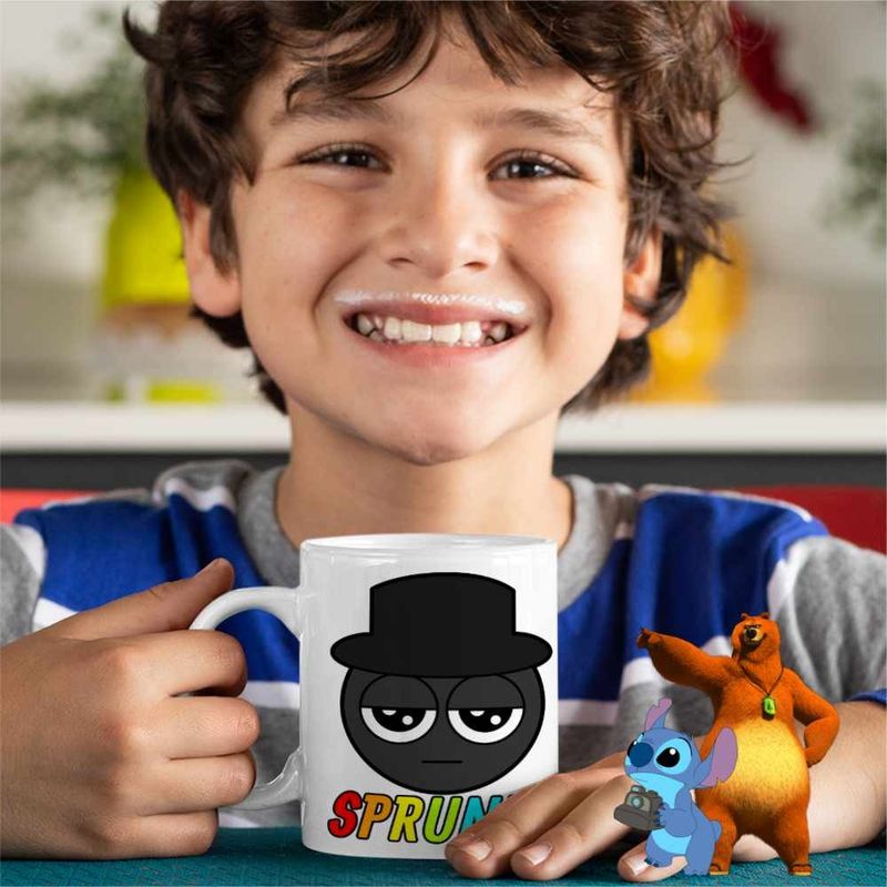 Casa si Gradina - Bucatarie si vesela - Cani si pahare - Cani si cesti - Cana Sprunki Black Music Game CoolTrend, alba, 330ml - Infinity.ro