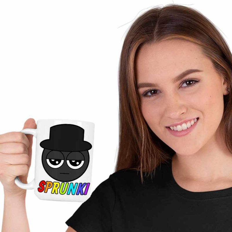 Casa si Gradina - Bucatarie si vesela - Cani si pahare - Cani si cesti - Cana Sprunki Black Music Game CoolTrend, alba, 330ml - Infinity.ro