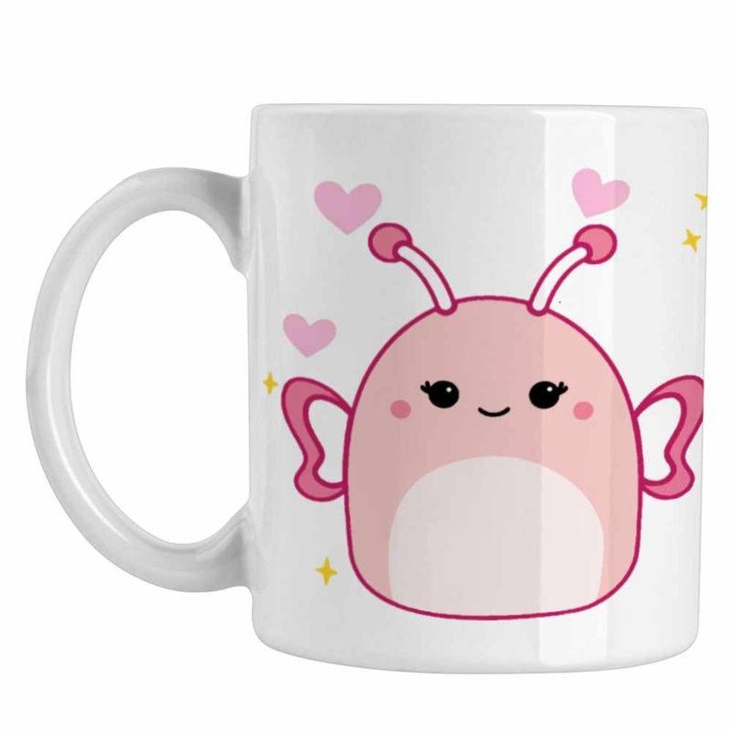 Casa si Gradina - Bucatarie si vesela - Cani si pahare - Cani si cesti - Cana Squishmallow Fluturas CoolTrend, alba, 330ml - Infinity.ro