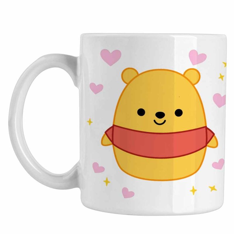 Casa si Gradina - Bucatarie si vesela - Cani si pahare - Cani si cesti - Cana Squishmallows Winnie the Pooh Ursulet CoolTrend, alba, 330ml - Infinity.ro
