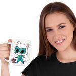 Casa si Gradina - Bucatarie si vesela - Cani si pahare - Cani si cesti - Cana Super Pisicute Bitsy SuperKitties CoolTrend, alba, 330ml - Infinity.ro