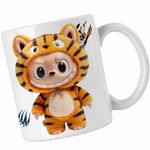 Casa si Gradina - Bucatarie si vesela - Cani si pahare - Cani si cesti - Cana Labubu Tigru Jungla CoolTrend, alba, 330ml - Infinity.ro