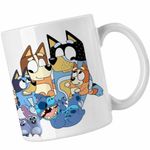 Casa si Gradina - Bucatarie si vesela - Cani si pahare - Cani si cesti - Cana Bluey Family Stitch Stich Bingo CoolTrend, alba, 330ml - Infinity.ro