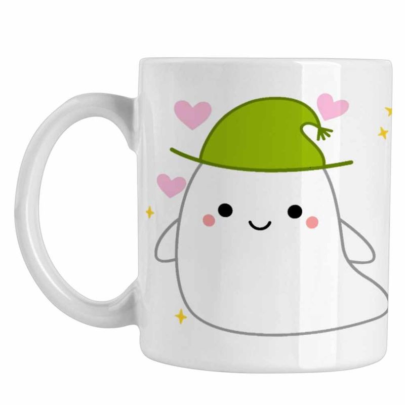 Casa si Gradina - Bucatarie si vesela - Cani si pahare - Cani si cesti - Cana Squishmallows Fantoma Halloween CoolTrend, alba, 330ml - Infinity.ro