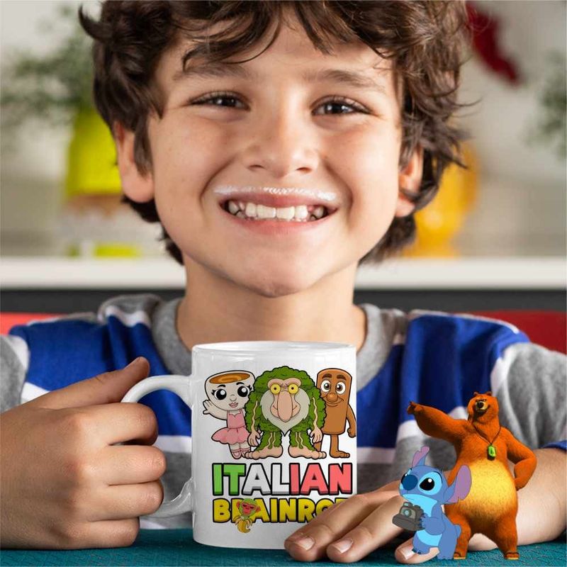 Casa si Gradina - Bucatarie si vesela - Cani si pahare - Cani si cesti - Cana Italian Patapim Sahur Ballerina Brainrot Brain Rot CoolTrend, alba, 330ml - Infinity.ro