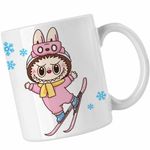 Casa si Gradina - Bucatarie si vesela - Cani si pahare - Cani si cesti - Cana Labubu Ski Iarna Munte Zapada CoolTrend, alba, 330ml - Infinity.ro