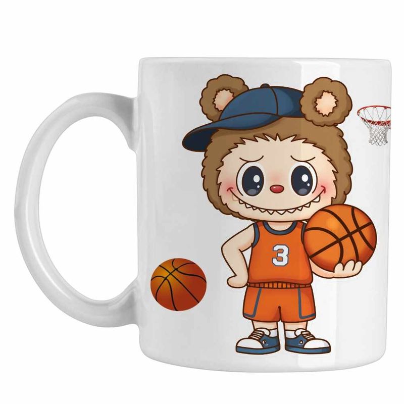 Casa si Gradina - Bucatarie si vesela - Cani si pahare - Cani si cesti - Cana Labubu Basketball Baschet CoolTrend, alba, 330ml - Infinity.ro