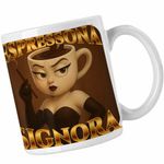 Casa si Gradina - Bucatarie si vesela - Cani si pahare - Cani si cesti - Cana Espressona Signora Brainrot Brain Rot CoolTrend, alba, 330ml - Infinity.ro
