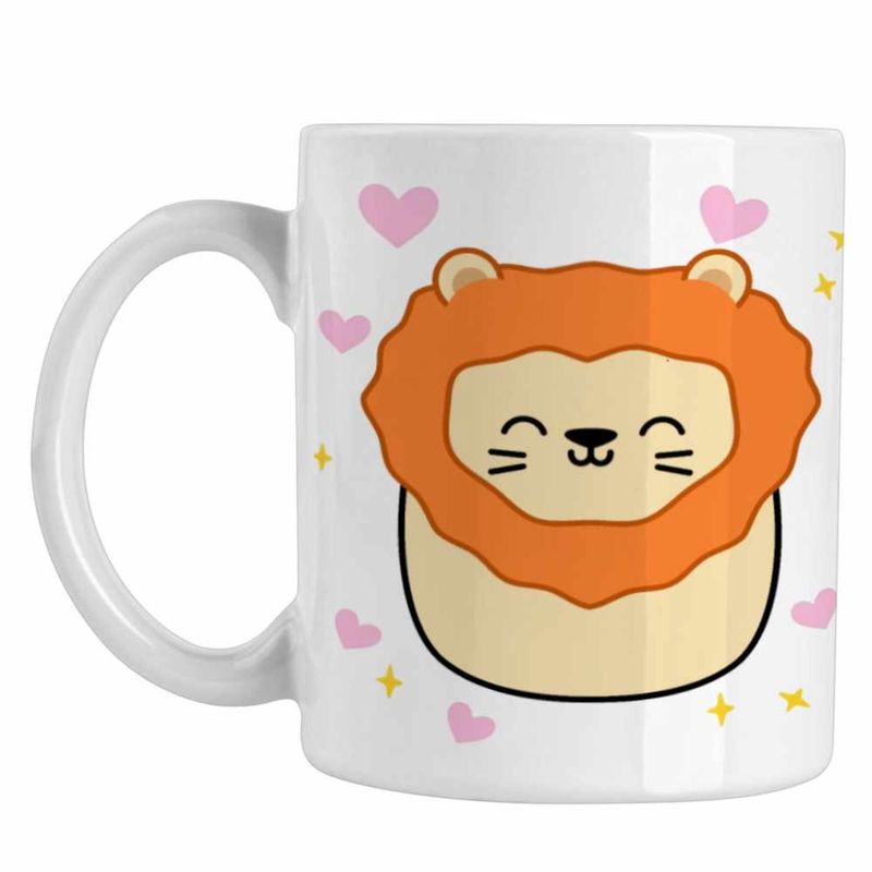 Casa si Gradina - Bucatarie si vesela - Cani si pahare - Cani si cesti - Cana Squishmallows Leu Africa CoolTrend, alba, 330ml - Infinity.ro