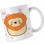 Casa si Gradina - Bucatarie si vesela - Cani si pahare - Cani si cesti - Cana Squishmallows Leu Africa CoolTrend, alba, 330ml - Infinity.ro