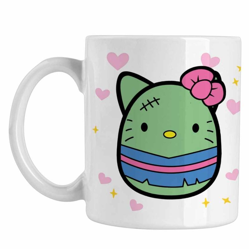 Casa si Gradina - Bucatarie si vesela - Cani si pahare - Cani si cesti - Cana Squishmallows Pisica Zombie Horror CoolTrend, alba, 330ml - Infinity.ro