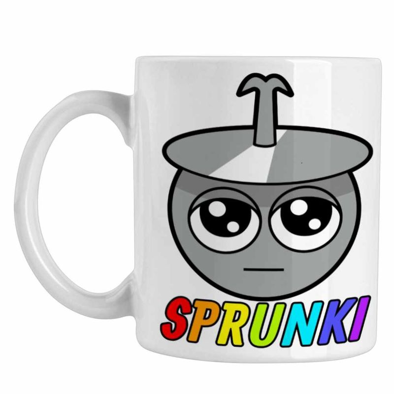 Casa si Gradina - Bucatarie si vesela - Cani si pahare - Cani si cesti - Cana Sprunki Head Beats Music Gamer CoolTrend, alba, 330ml - Infinity.ro