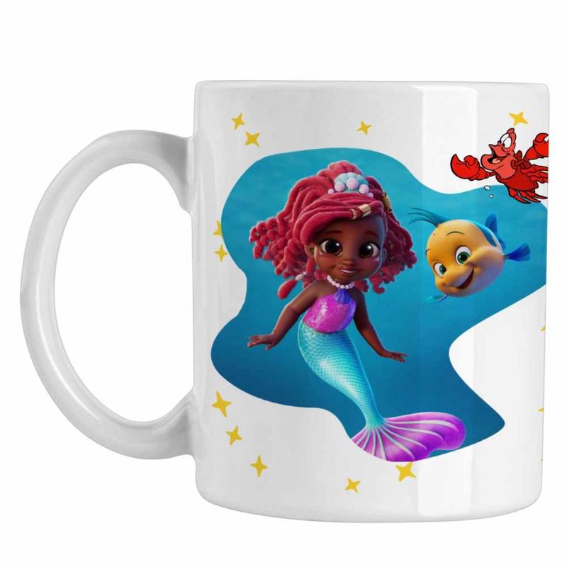 Casa si Gradina - Bucatarie si vesela - Cani si pahare - Cani si cesti - Cana Ariel Flounder Disney Mica Sirena CoolTrend, alba, 330ml - Infinity.ro