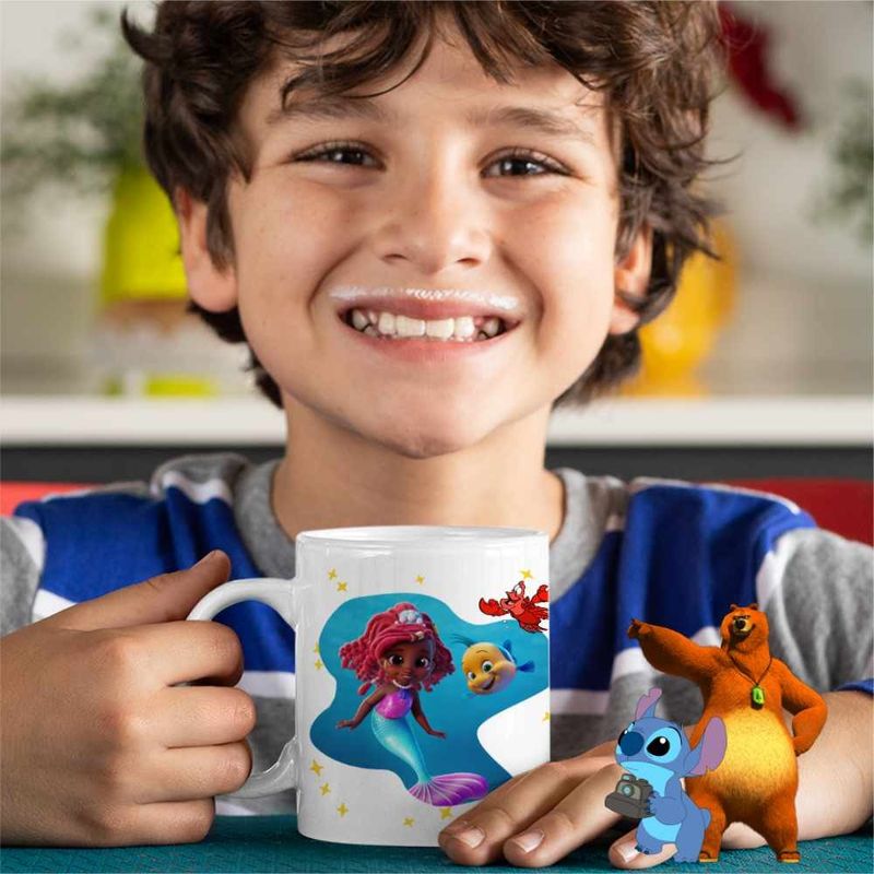 Casa si Gradina - Bucatarie si vesela - Cani si pahare - Cani si cesti - Cana Ariel Flounder Disney Mica Sirena CoolTrend, alba, 330ml - Infinity.ro
