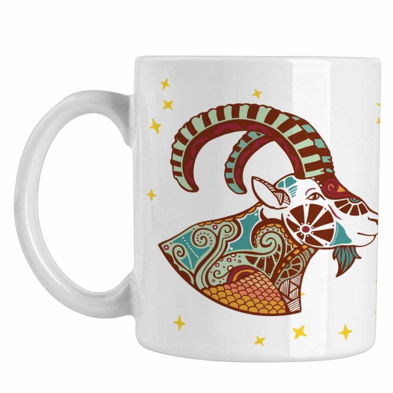 Casa si Gradina - Bucatarie si vesela - Cani si pahare - Cani si cesti - Cana Capricorn Zodiac Horoscop Mandala Astrologie CoolTrend, alba, 330ml - Infinity.ro