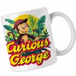 Casa si Gradina - Bucatarie si vesela - Cani si pahare - Cani si cesti - Cana Curiosul George Jungla Desene Animate CoolTrend, alba, 330ml - Infinity.ro