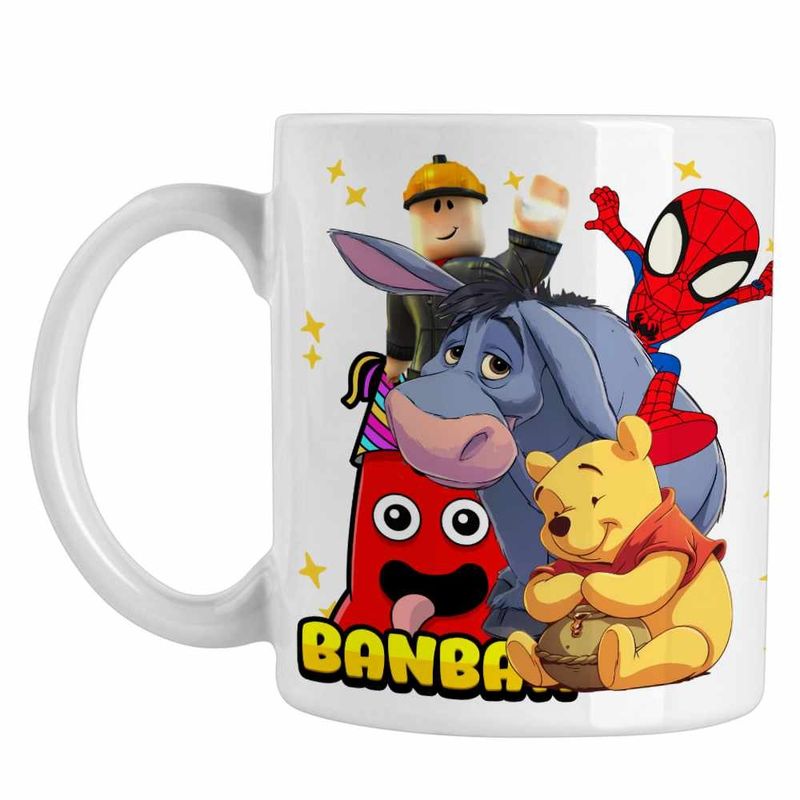 Casa si Gradina - Bucatarie si vesela - Cani si pahare - Cani si cesti - Cana Banban Paienjenel Winnie Roblox CoolTrend, alba, 330ml - Infinity.ro