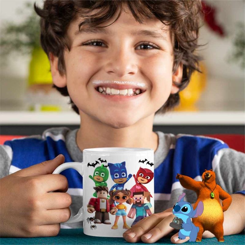 Casa si Gradina - Bucatarie si vesela - Cani si pahare - Cani si cesti - Cana PJ Masks Roblox Minecraft CoolTrend, alba, 330ml - Infinity.ro