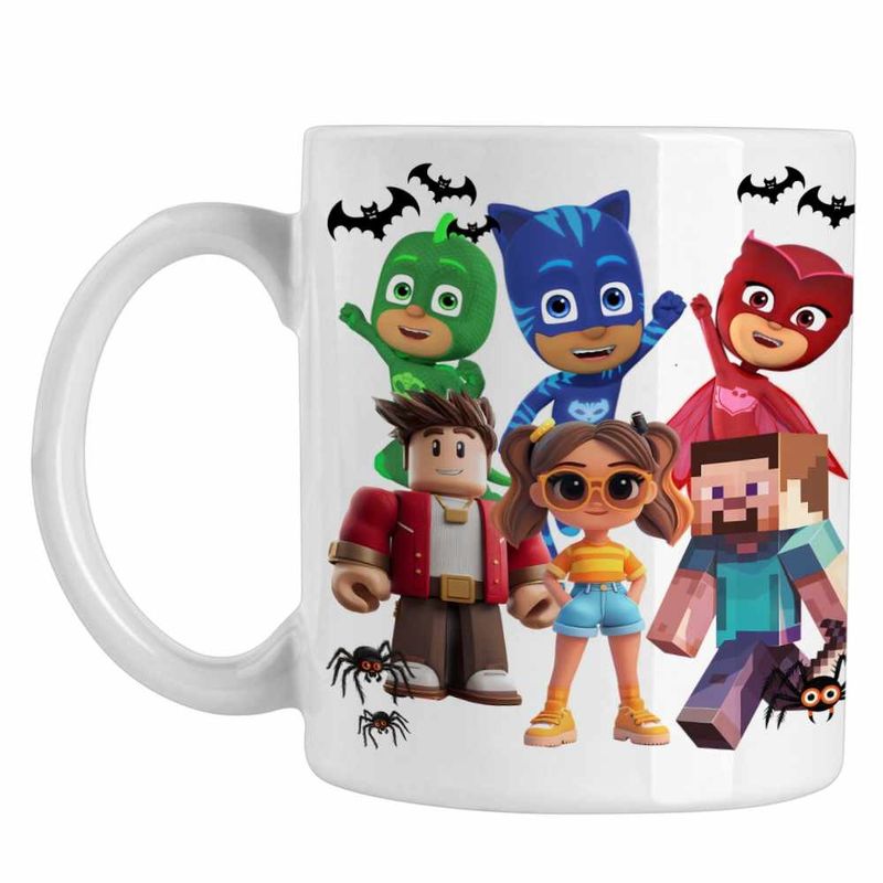 Casa si Gradina - Bucatarie si vesela - Cani si pahare - Cani si cesti - Cana PJ Masks Roblox Minecraft CoolTrend, alba, 330ml - Infinity.ro