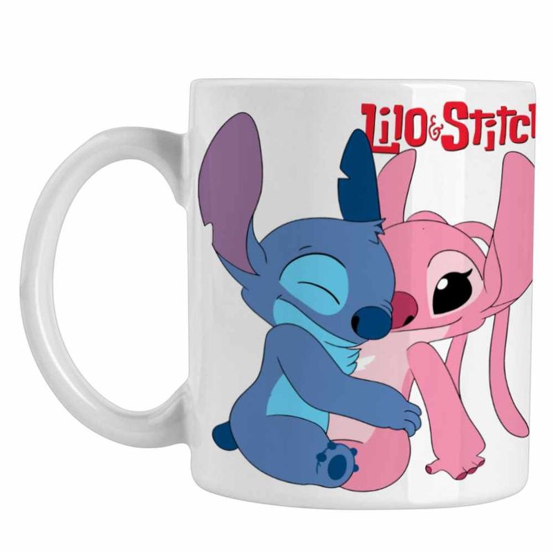Casa si Gradina - Bucatarie si vesela - Cani si pahare - Cani si cesti - Cana Stitch Angel Hug Valentines Day Dragobete CoolTrend, alba, 330ml - Infinity.ro