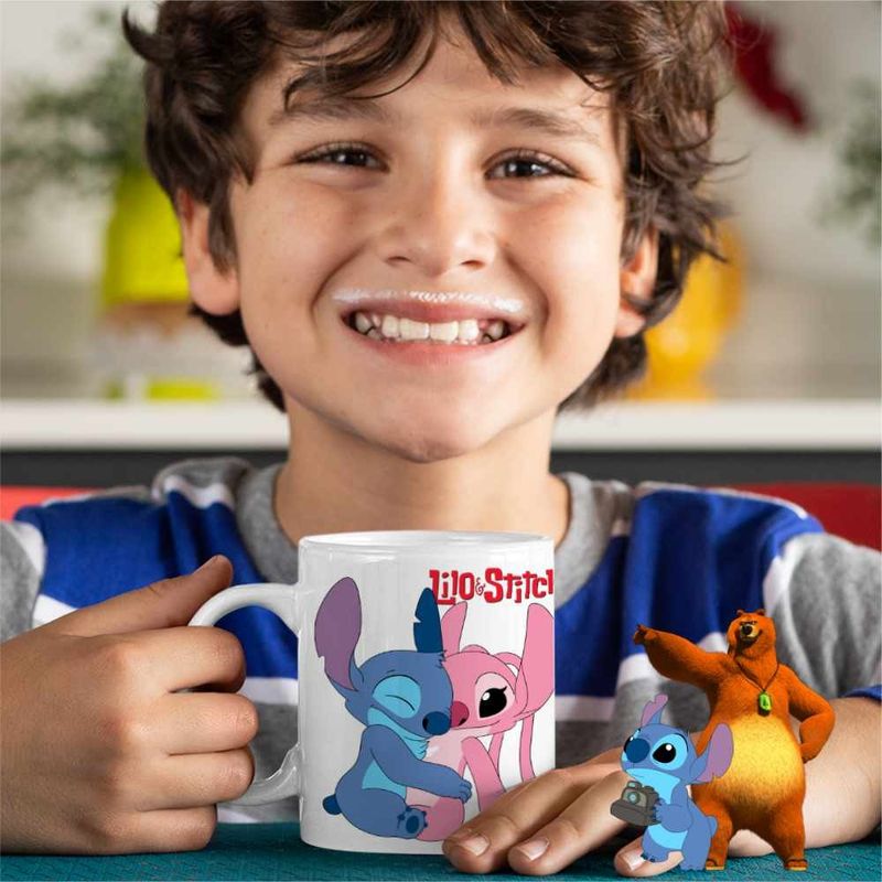 Casa si Gradina - Bucatarie si vesela - Cani si pahare - Cani si cesti - Cana Stitch Angel Hug Valentines Day Dragobete CoolTrend, alba, 330ml - Infinity.ro