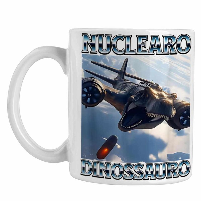 Casa si Gradina - Bucatarie si vesela - Cani si pahare - Cani si cesti - Cana Nuclearo Dinossauro Italian Meme Brainrot Brain Rot CoolTrend, alba, 330ml - Infinity.ro