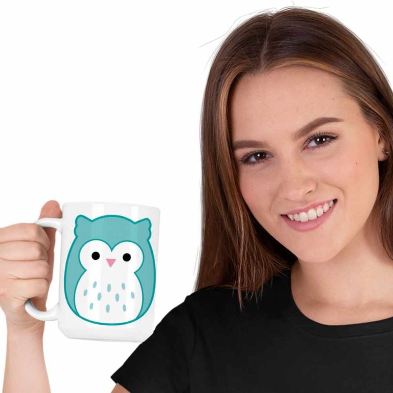 Casa si Gradina - Bucatarie si vesela - Cani si pahare - Cani si cesti - Cana Squishmallows Bufnita Atena CoolTrend, alba, 330ml - Infinity.ro